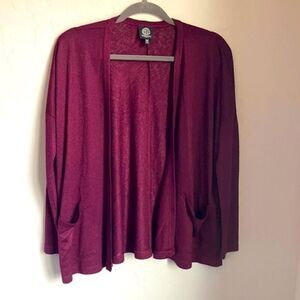 Bobeau maroon cardigan 